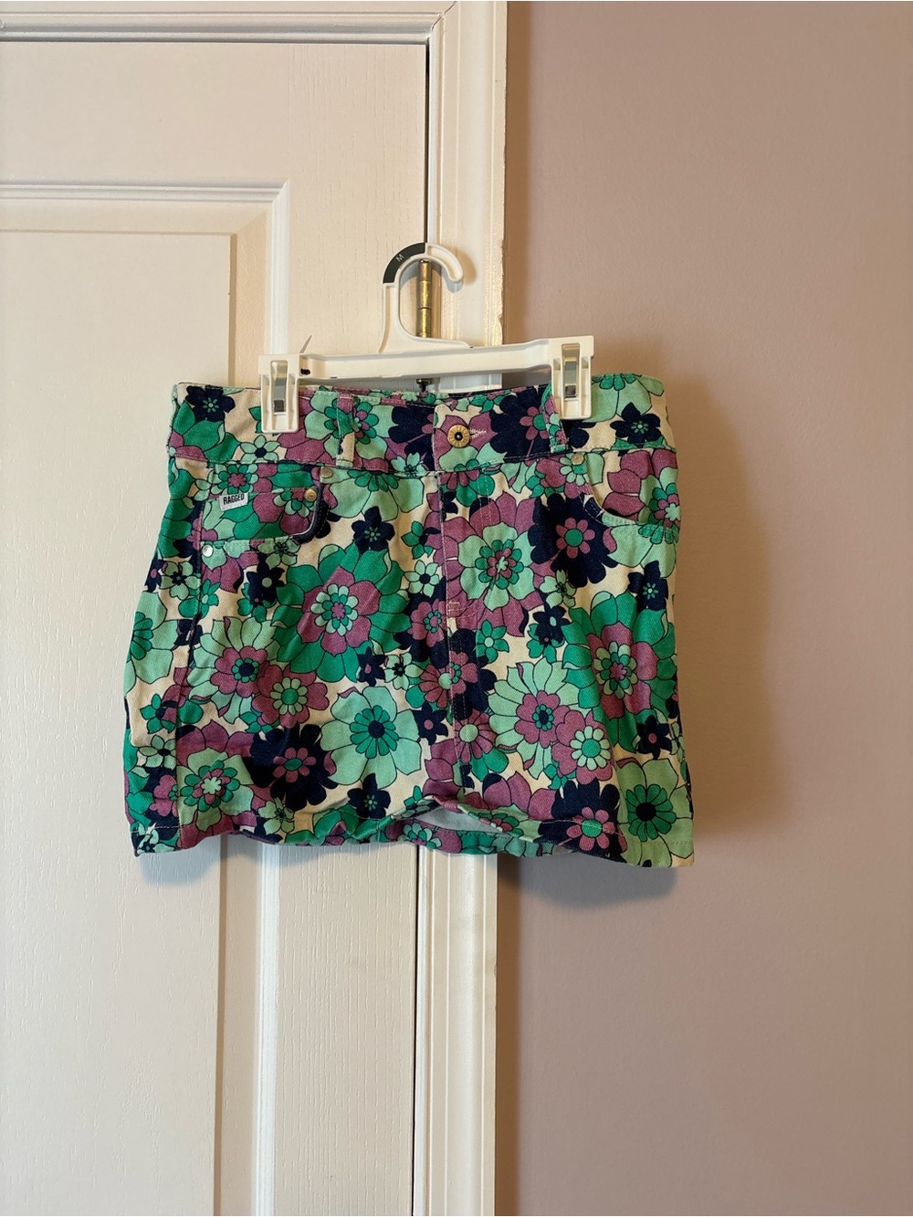 RAGGED Urban Outfitters Patterned Denim Mini Skirt